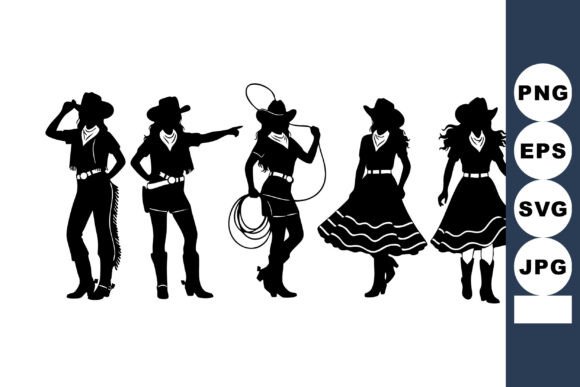 Cowboy and Cowgirl Silhouettes for Real Embroidery Projects