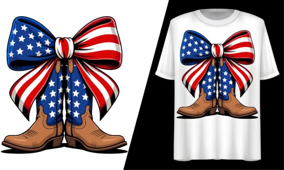 Cowboy Boots Flag Bow 4th of July SVG Review