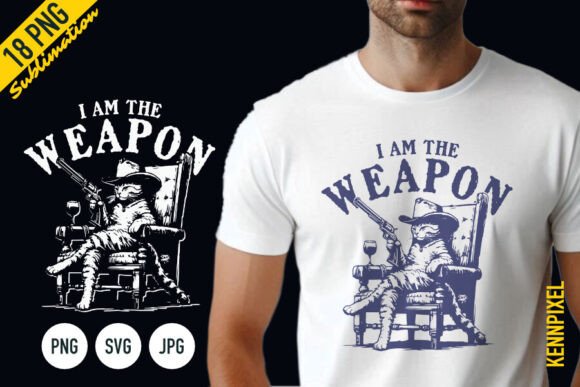 Cowboy Cat I Am the Weapon Shirt SVG PNG Review for Real Projects