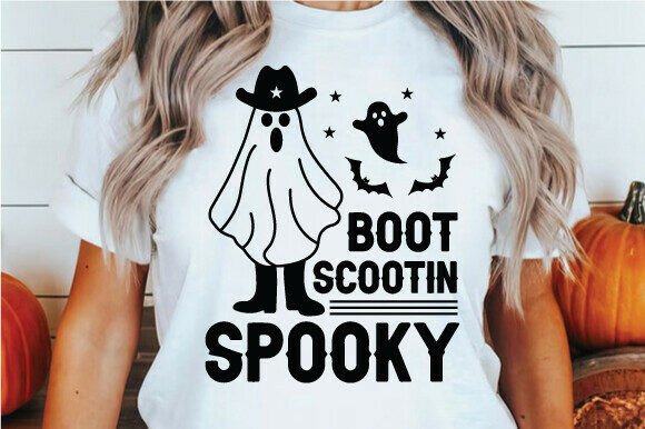 Cowboy Ghost Boot Scootin Spooky SVG PNG