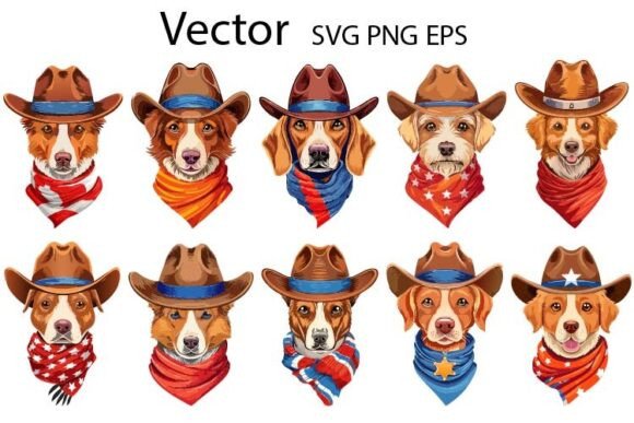 Review of 11 Cowboy Dog Sheriff Dog Set Vector for Real Embroidery Projects