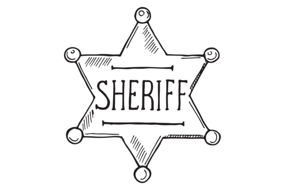 Sheriff Star Badge Doodle for Real Embroidery Projects