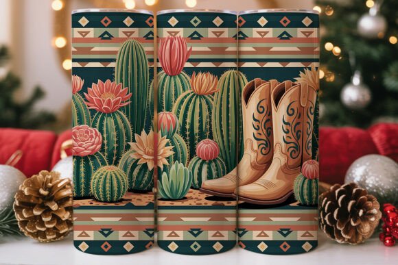 Western Cactus Boots Tumbler Wrap PNG Review for Real Projects
