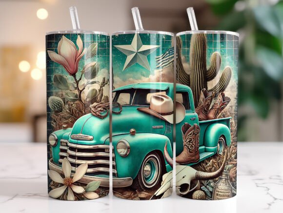 Western Country 20oz Tumbler Wrap PNG Review