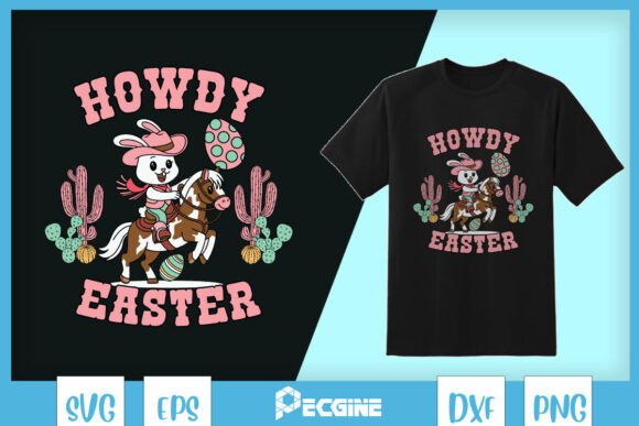 Western Easter Bunny Girl Howdy SVG